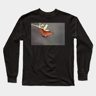 Queen Butterfly on Desert Milkweed Long Sleeve T-Shirt